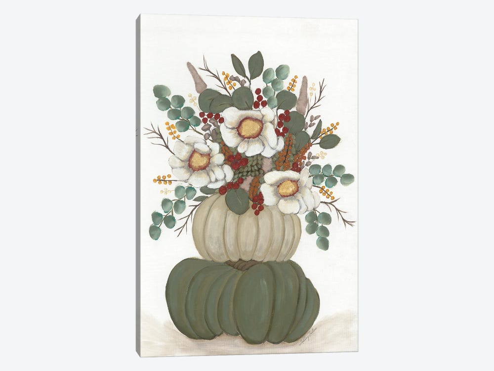 Floral Pumpkin Stack by Ashley Justice 1-piece Canvas Print