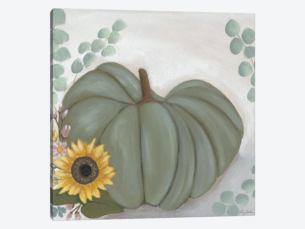Green Pumpkin by Ashley Justice 1-piece Canvas Art Print