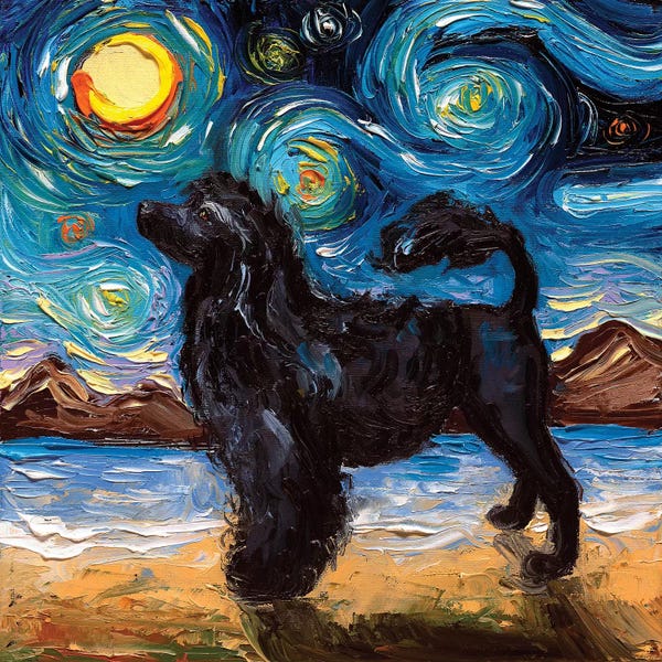 Starry Night Collection: Portuguese Water Dog Night by Aja Trier