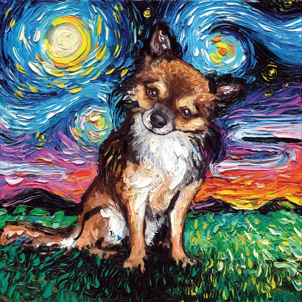 All Things Van Gogh: Long Haired Chihuahua Night by Aja Trier