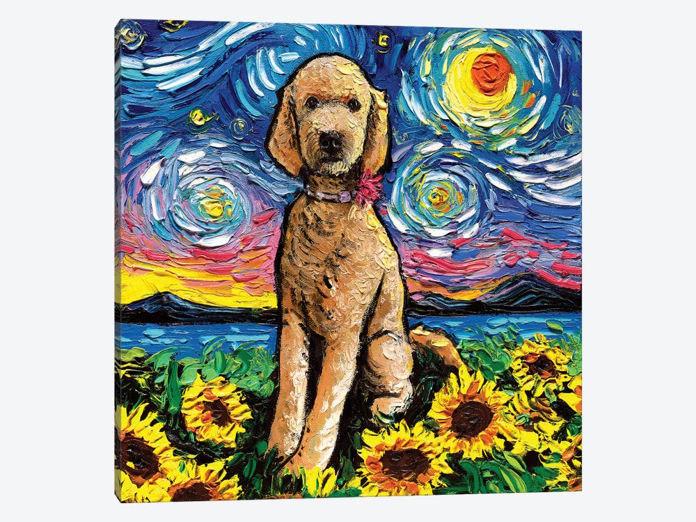 Goldendoodle Night II by Aja Trier 1-piece Canvas Art