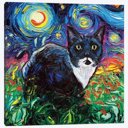 Starry Cats Art Print by Aja Trier | iCanvas