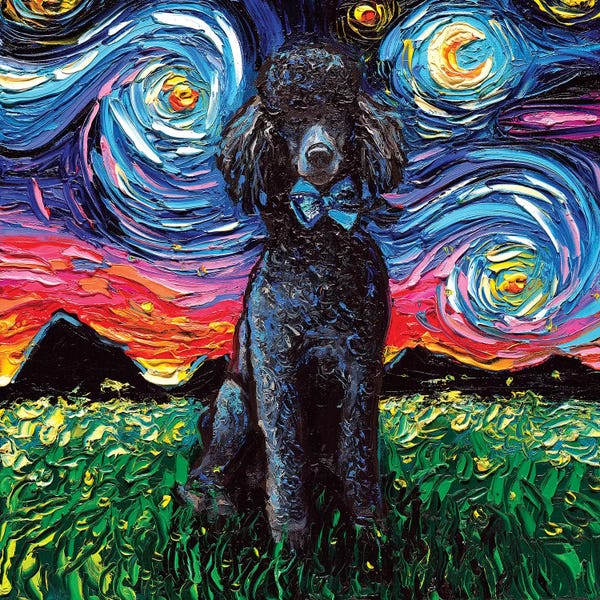 Poodles: Black Poodle Night by Aja Trier