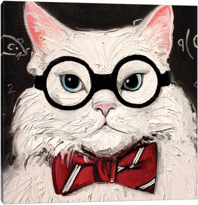 Chemistry Cat Contemplates The Science Of Catnip Canvas Art Print - Aja Trier