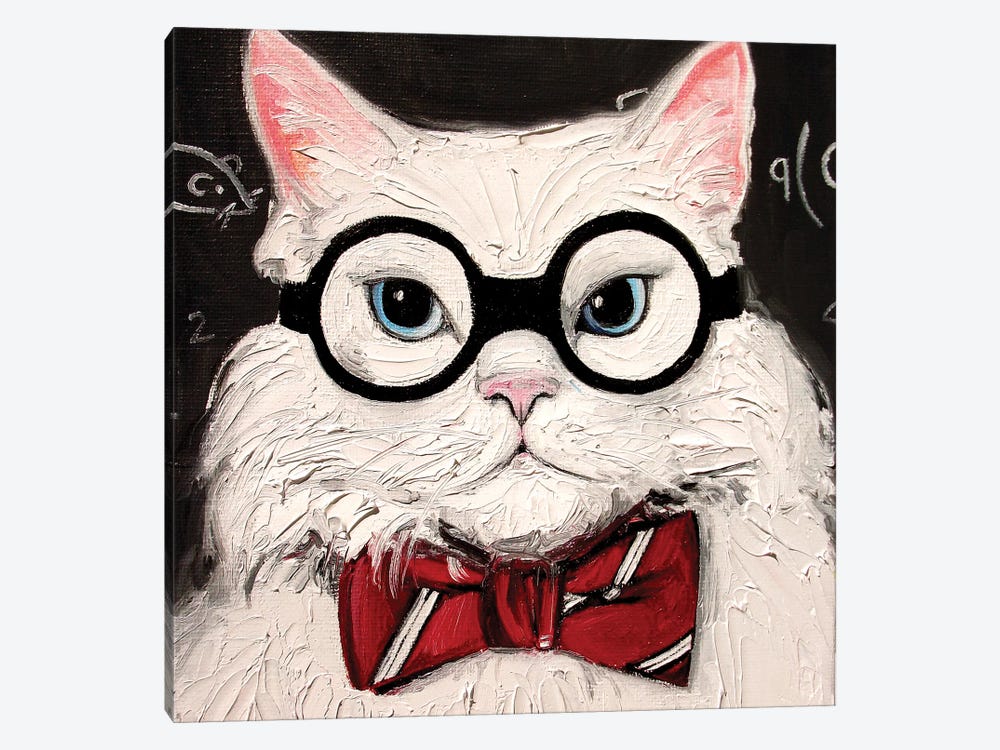 Chemistry Cat Contemplates The Science Of Catnip by Aja Trier 1-piece Canvas Art