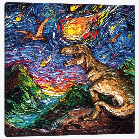 Jurassic Night Canvas Print #AJT121} by Aja Trier Canvas Art