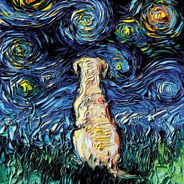 Labrador Retrievers: Yellow Labrador Night by Aja Trier