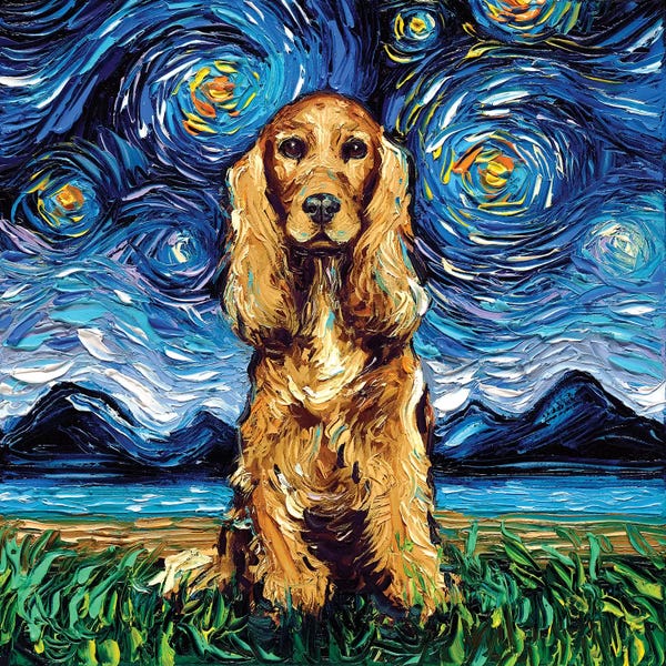 All Things Van Gogh: Golden Cocker Spaniel Night by Aja Trier