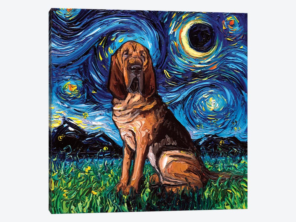 Bloodhound Night 1-piece Canvas Art Print