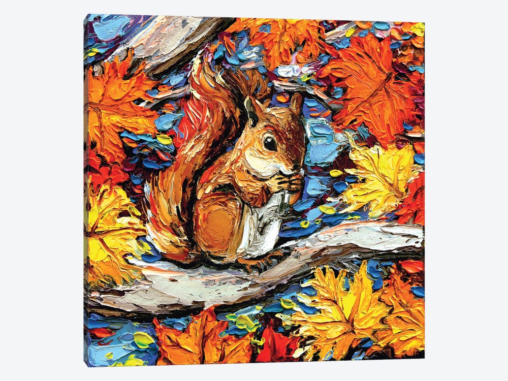 Squirreling Away by Aja Trier 1-piece Art Print