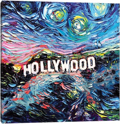 Van Gogh Never Saw Hollywood Canvas Art Print - Los Angeles Art