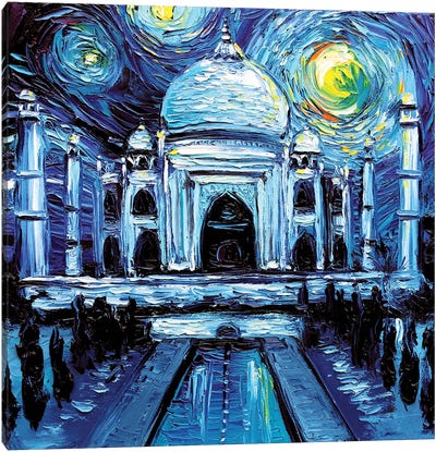 Van Gogh Never Saw Taj Mahal Canvas Art Print - Taj Mahal