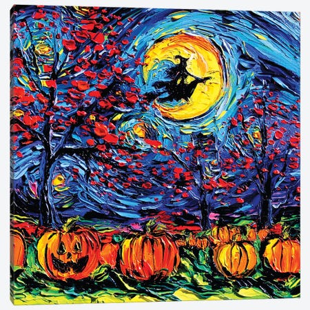 Starry Halloween Canvas Print #AJT160} by Aja Trier Canvas Artwork