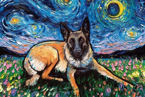 Re-Imagined Masters: Belgian Malinois Night by Aja Trier