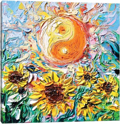 A Question Of Balance Canvas Art Print - Sunflower Art