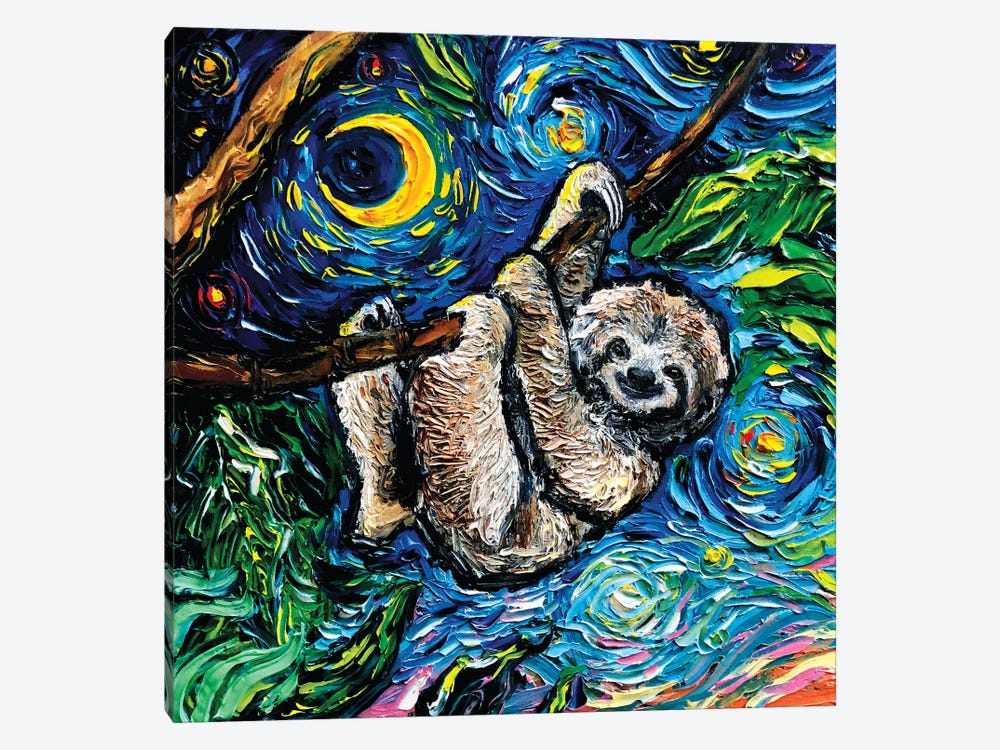 Starry Sloth by Aja Trier 1-piece Art Print