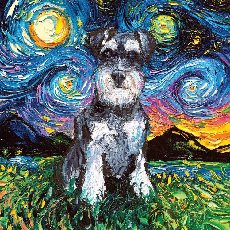 Schnauzer Night by Aja Trier wall art