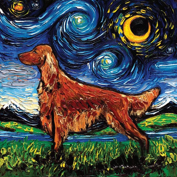 All Things Van Gogh: Irish Setter Night by Aja Trier