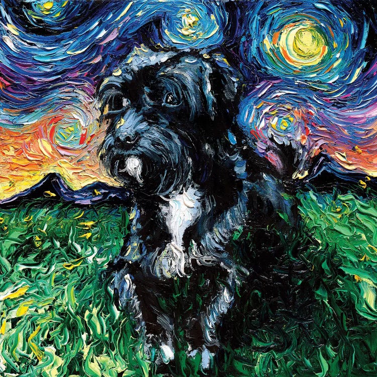 Mix Poodle Night by Aja Trier wall art