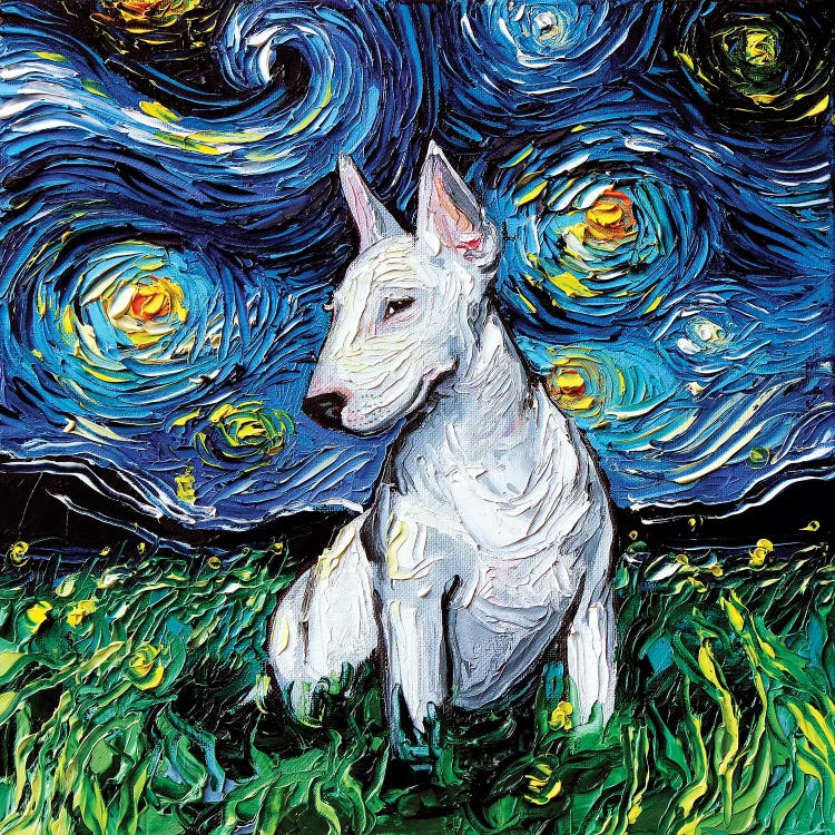 Bull Terrier Night by Aja Trier wall art
