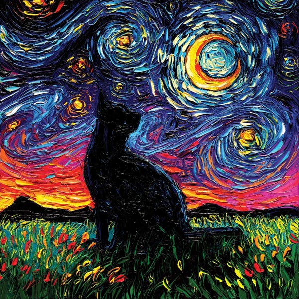 Starry Night Collection: Black Cat Night by Aja Trier