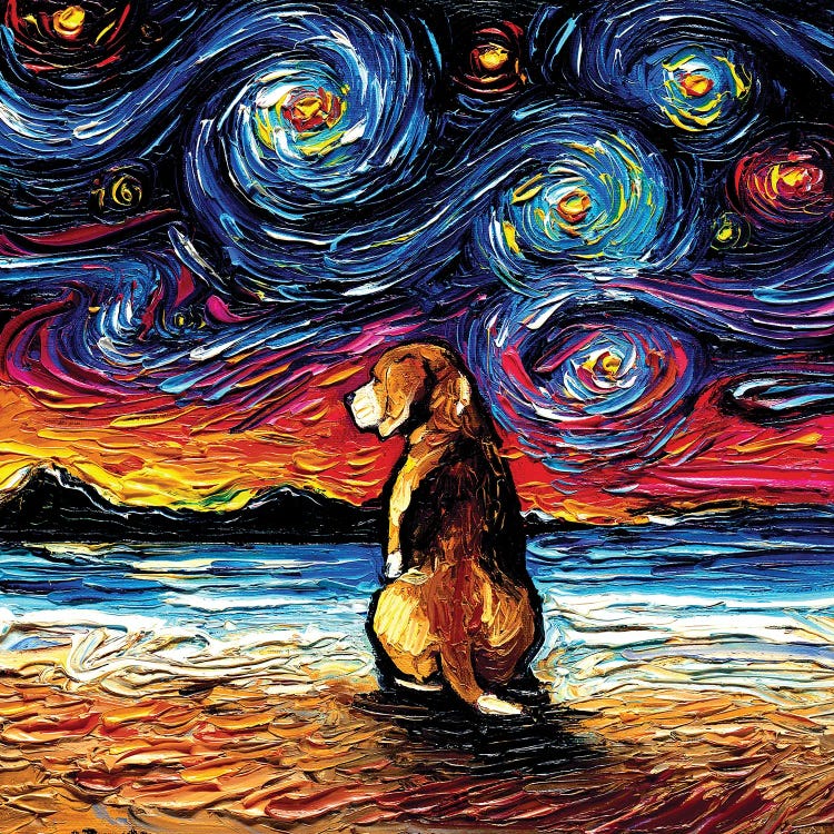 Beagle Night II by Aja Trier wall art