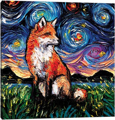 Vulpine Night Canvas Art Print - Fox Art