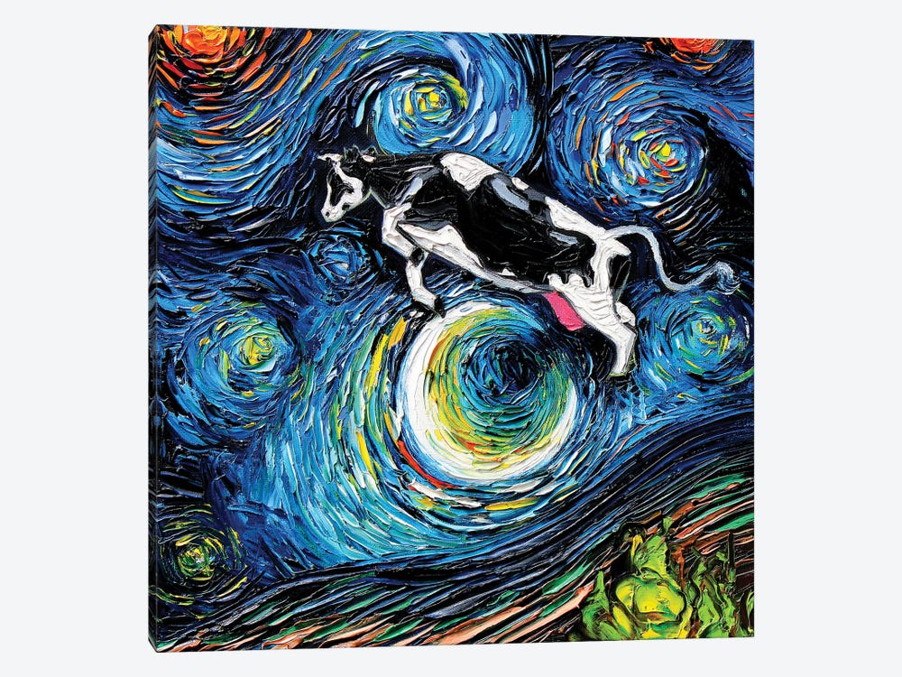 The Cow Jumped Over The Moon by Aja Trier 1-piece Art Print