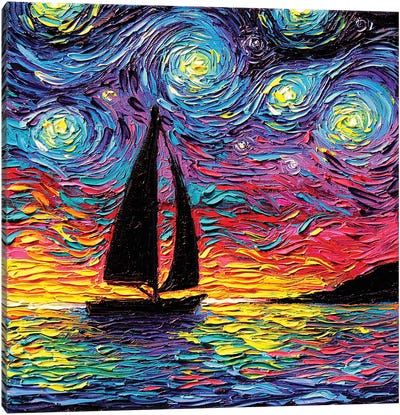 Come Sail Away Canvas Art Print - Starry Night Collection
