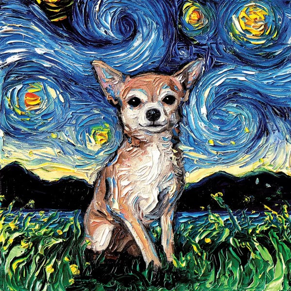 Kids Animal Art: Chihuahua Night by Aja Trier