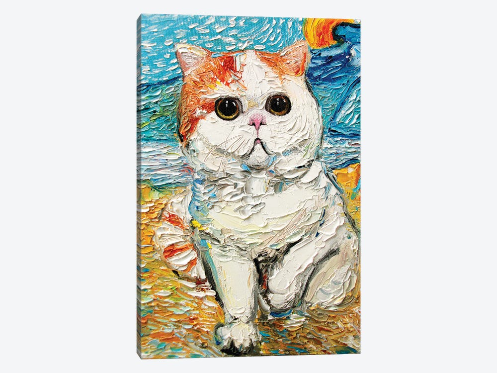 Cutest Cat Among The Wheat Sheaves And Rising Sun by Aja Trier 1-piece Art Print