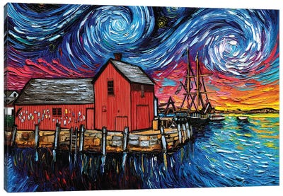 Motif I Night Canvas Art Print - Dock & Pier Art