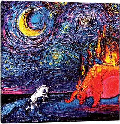 Van Gogh Never Faced The Red Bull Canvas Art Print - Bull Art