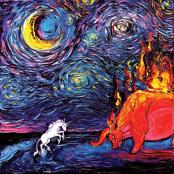 Kids Fantasy Art: Van Gogh Never Faced The Red Bull by Aja Trier