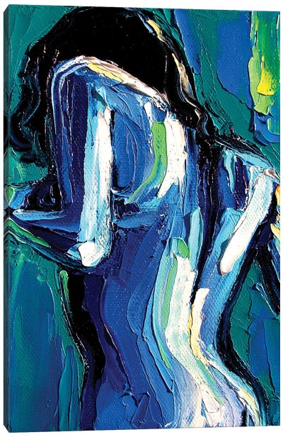 Femme 164 Canvas Art Print - Blue Nude Collection