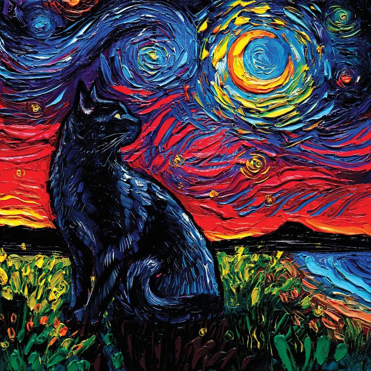 Black Cat Night II by Aja Trier wall art