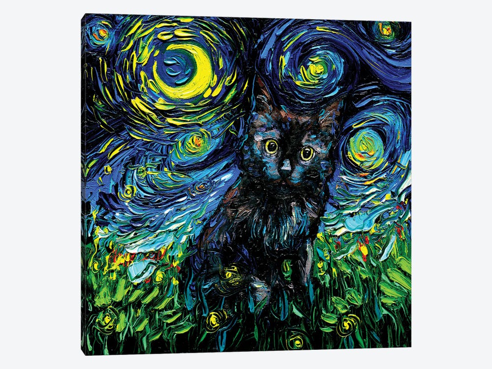 Black Cat Night #3 by Aja Trier 1-piece Canvas Print