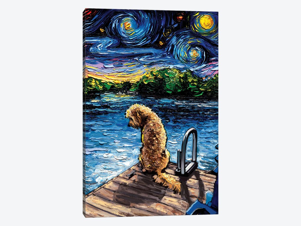 Goldendoodle Night III by Aja Trier 1-piece Canvas Art