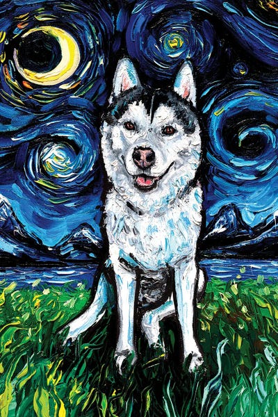 Siberian Huskies: Husky Night II by Aja Trier