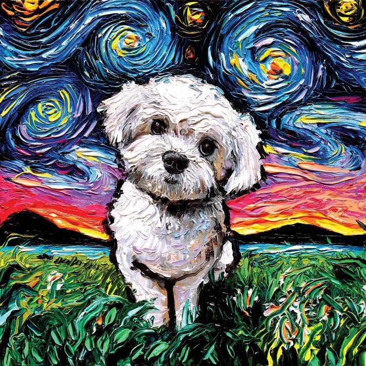 Maltipoo Night by Aja Trier wall art