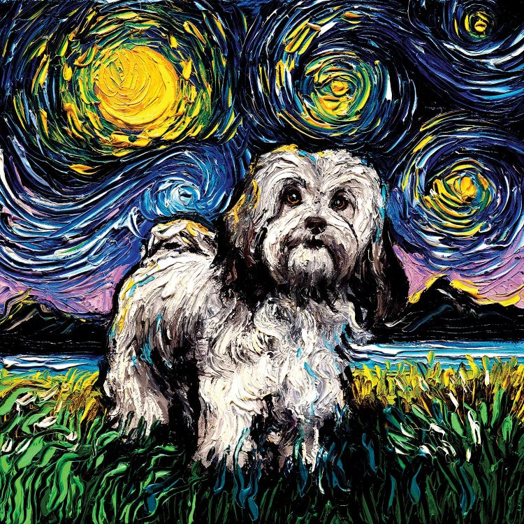 Lhasa Apso Night by Aja Trier wall art