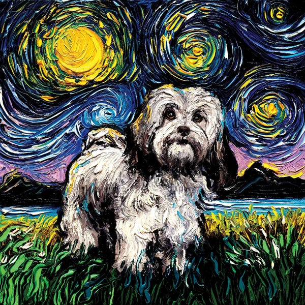 All Things Van Gogh: Lhasa Apso Night by Aja Trier