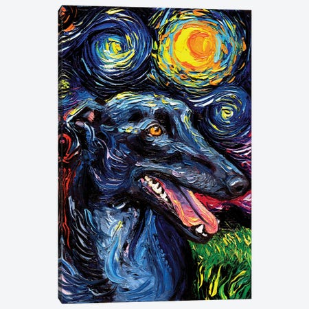 Greyhound Night Canvas Print #AJT283} by Aja Trier Canvas Art Print