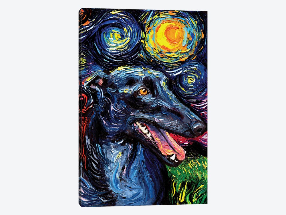 Greyhound Night by Aja Trier 1-piece Art Print