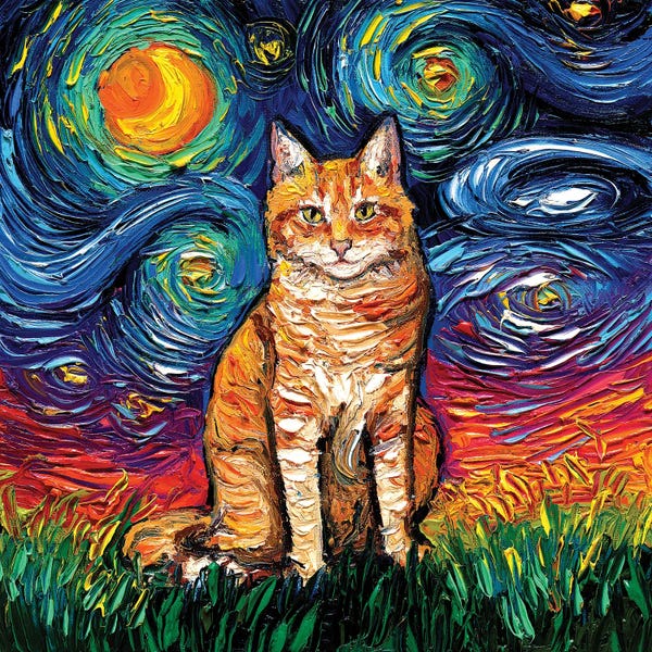Smalt: Orange Tabby Night II by Aja Trier