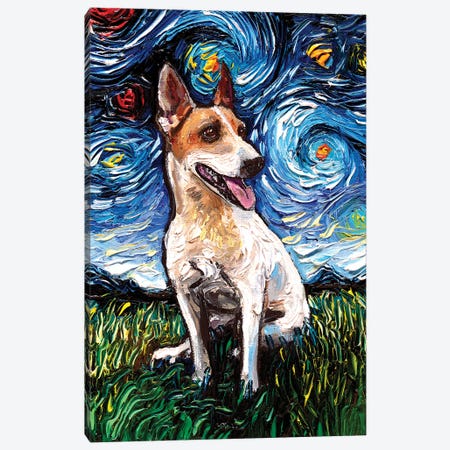 Jack Russell Terrier Night IV Canvas Print #AJT291} by Aja Trier Canvas Artwork