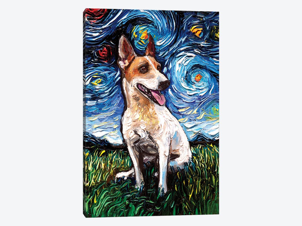 Jack Russell Terrier Night IV by Aja Trier 1-piece Canvas Artwork