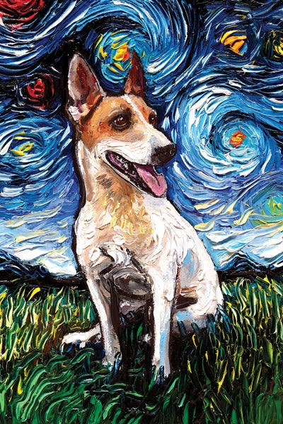 All Things Van Gogh: Jack Russell Terrier Night IV by Aja Trier