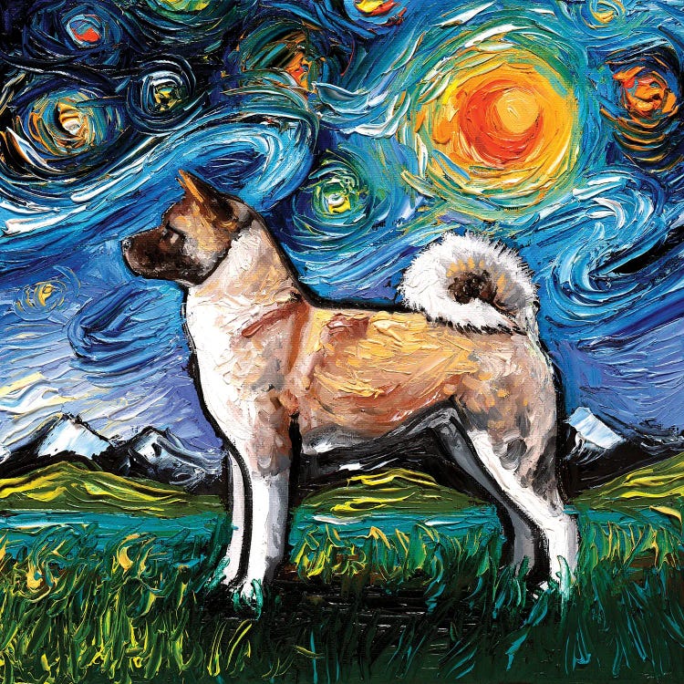 Akita Inu Night by Aja Trier wall art