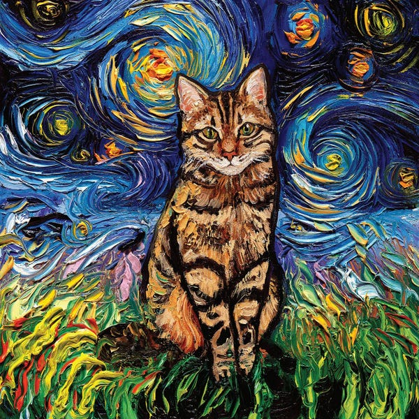 Starry Night Collection: Brown Tabby Night by Aja Trier